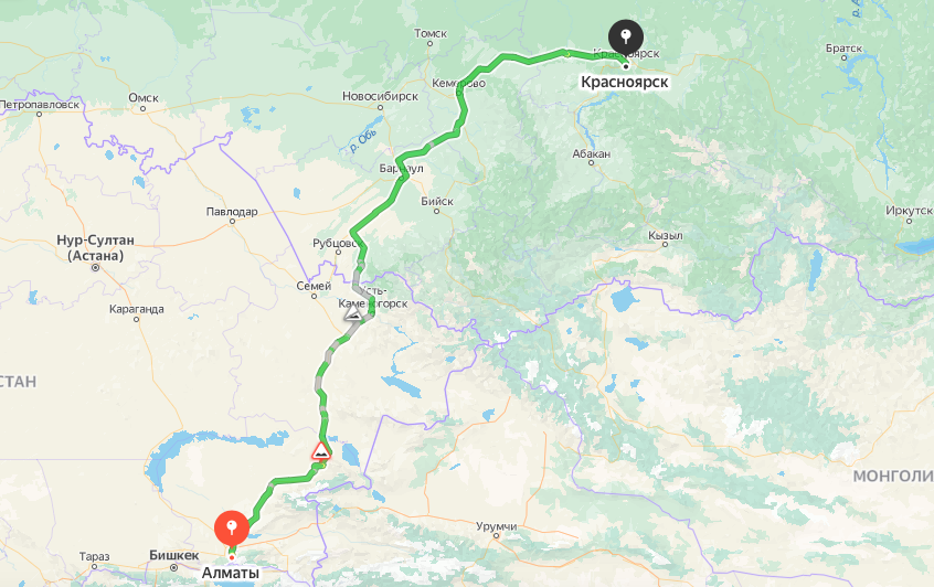 Грузоперевозки из Алматы в Красноярск