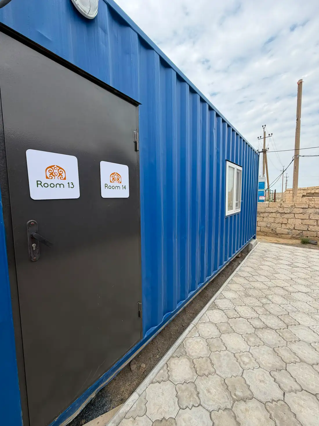 Container rooms exterior at Qazaq Camp
