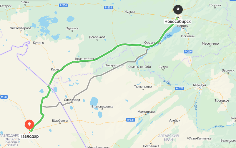 Грузоперевозки из Павлодара в Новосибирск