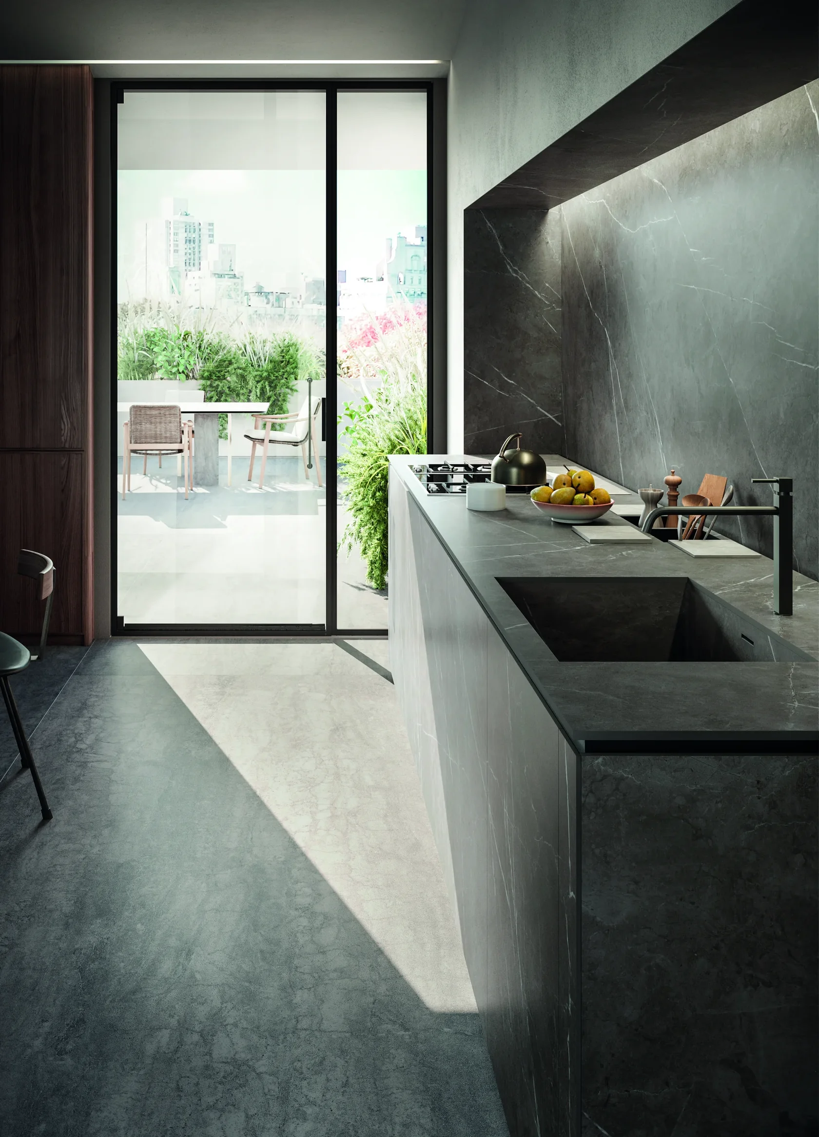 Кухня со столешницей Laminam