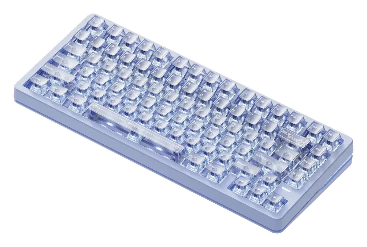 Игровая клавиатура VGN Neon75HE Air, синий прозрачный матовый — другой ракурс