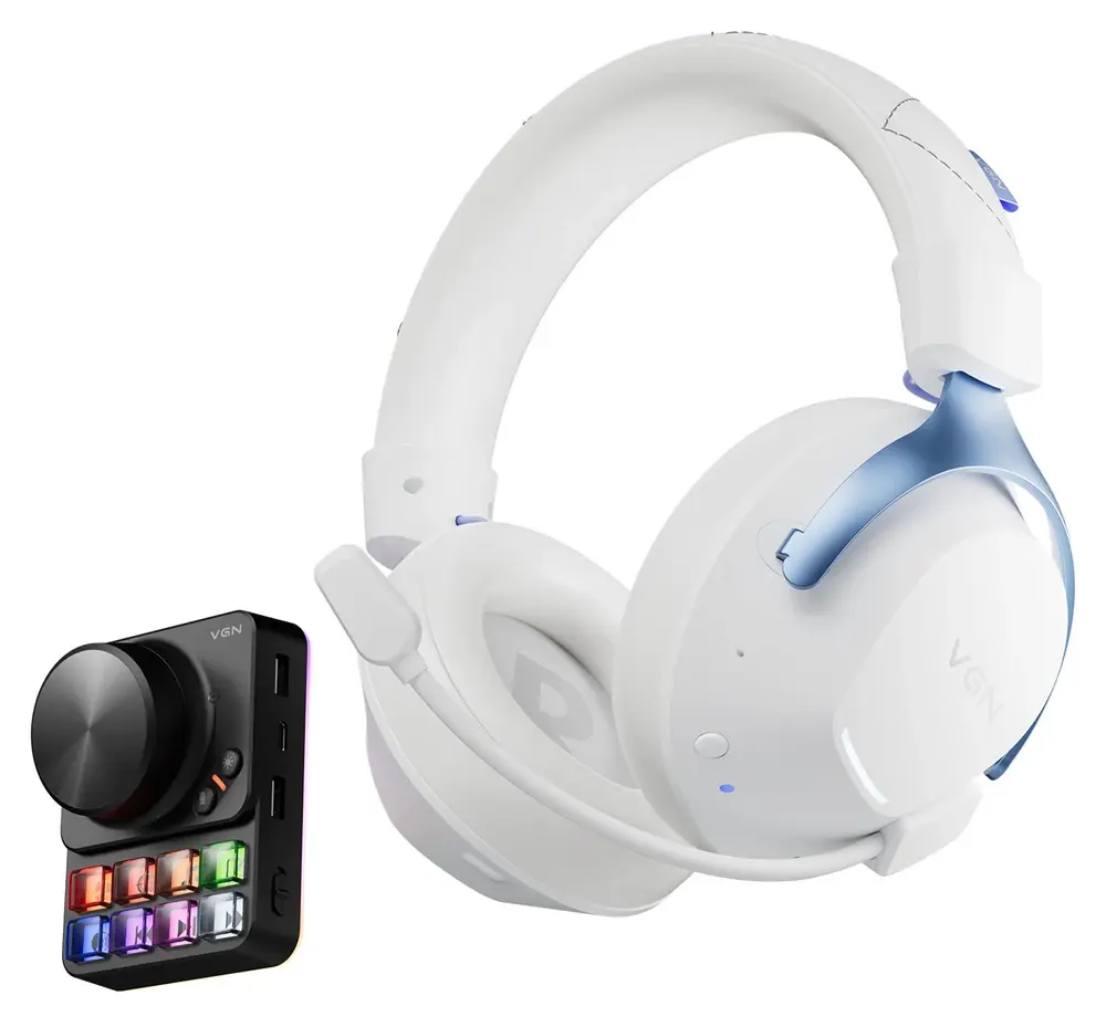 Игровая гарнитура VGN Siren V2 Pro Max, белый — с пультом-микшером