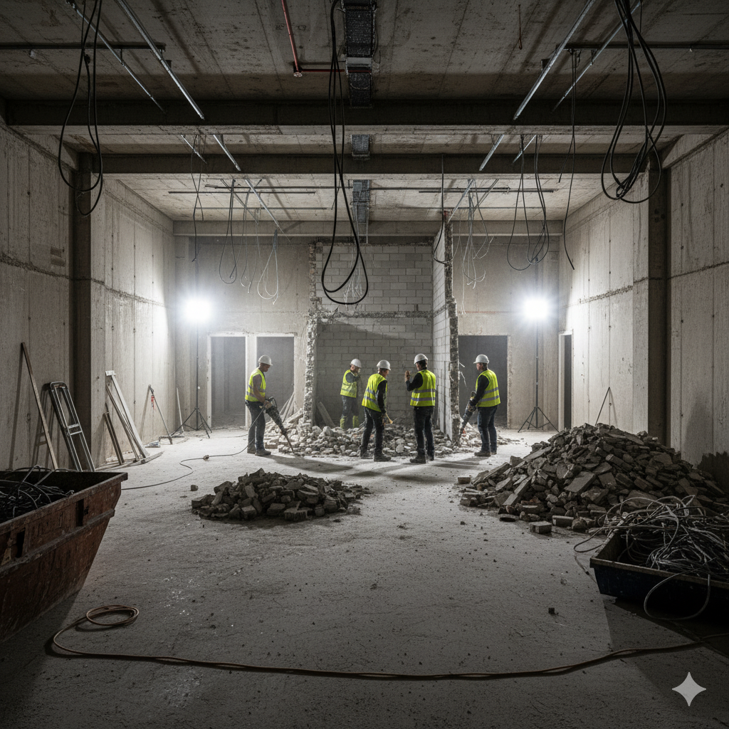 Полный демонтаж банковского филиала до бетона (Strip-Out)