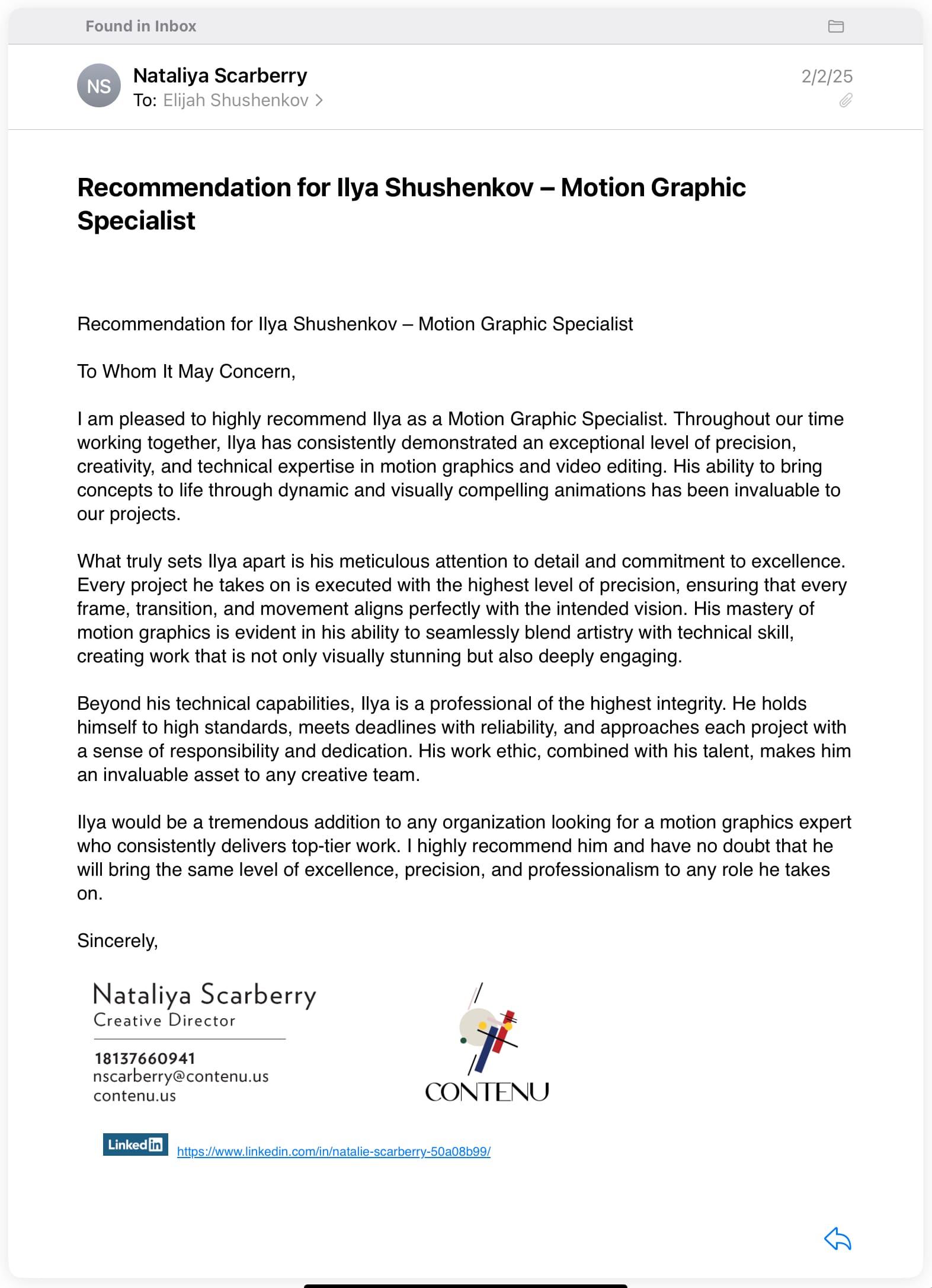 Creative digital project from the team's professional experience