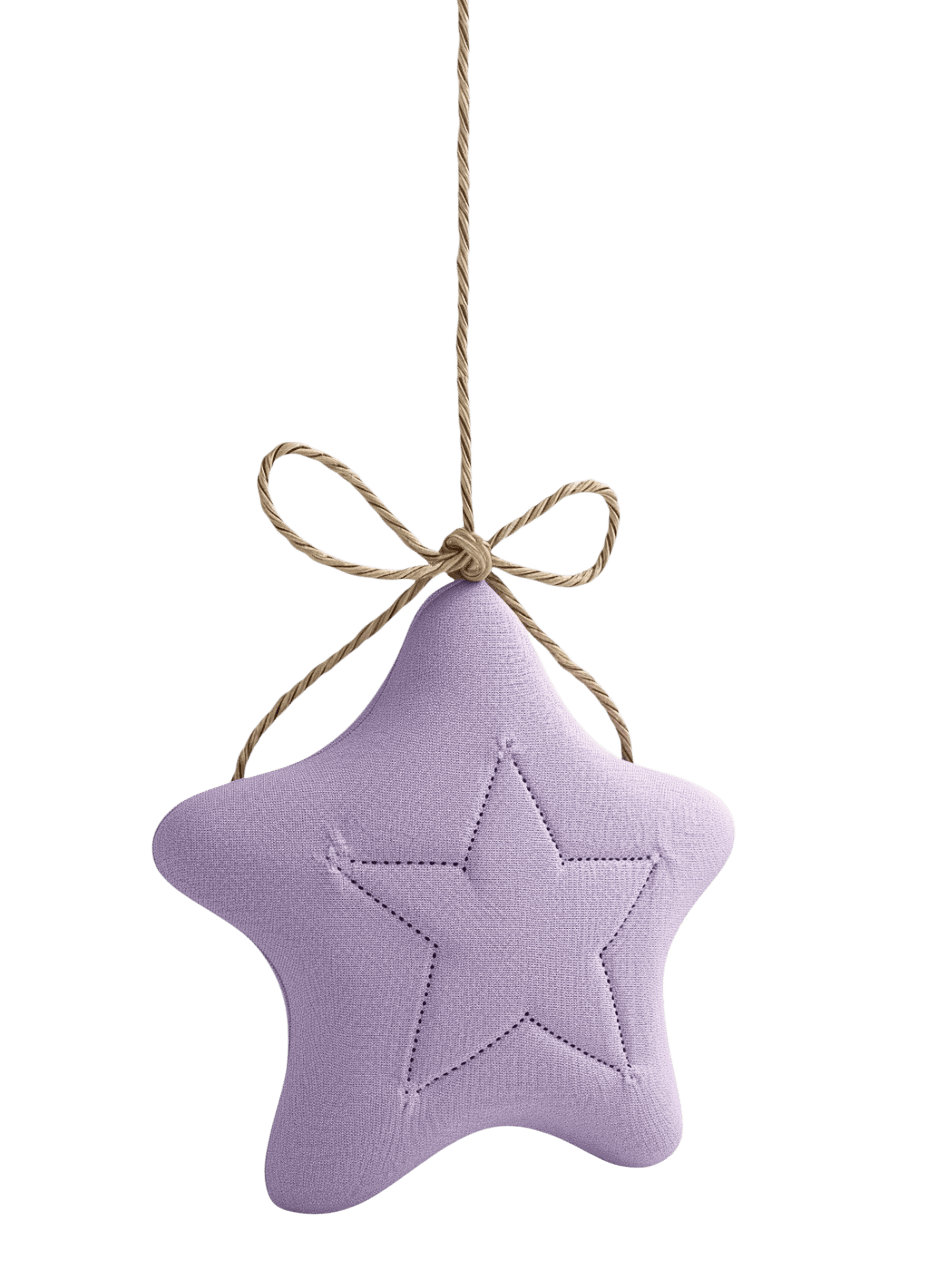 Мягкая игрушка в виде фиолетовой звездочки