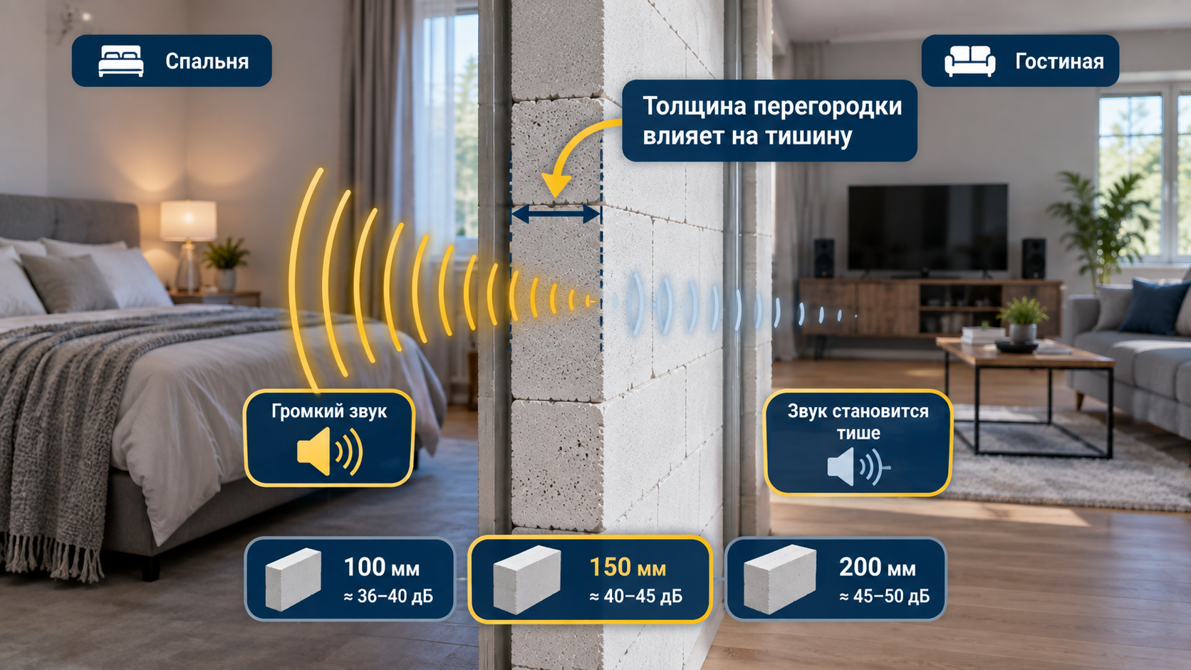 Перегородка из газобетонного блока