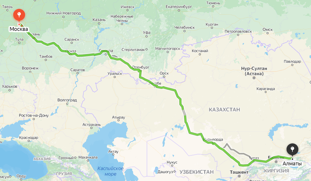 Грузоперевозки Алматы - Москва